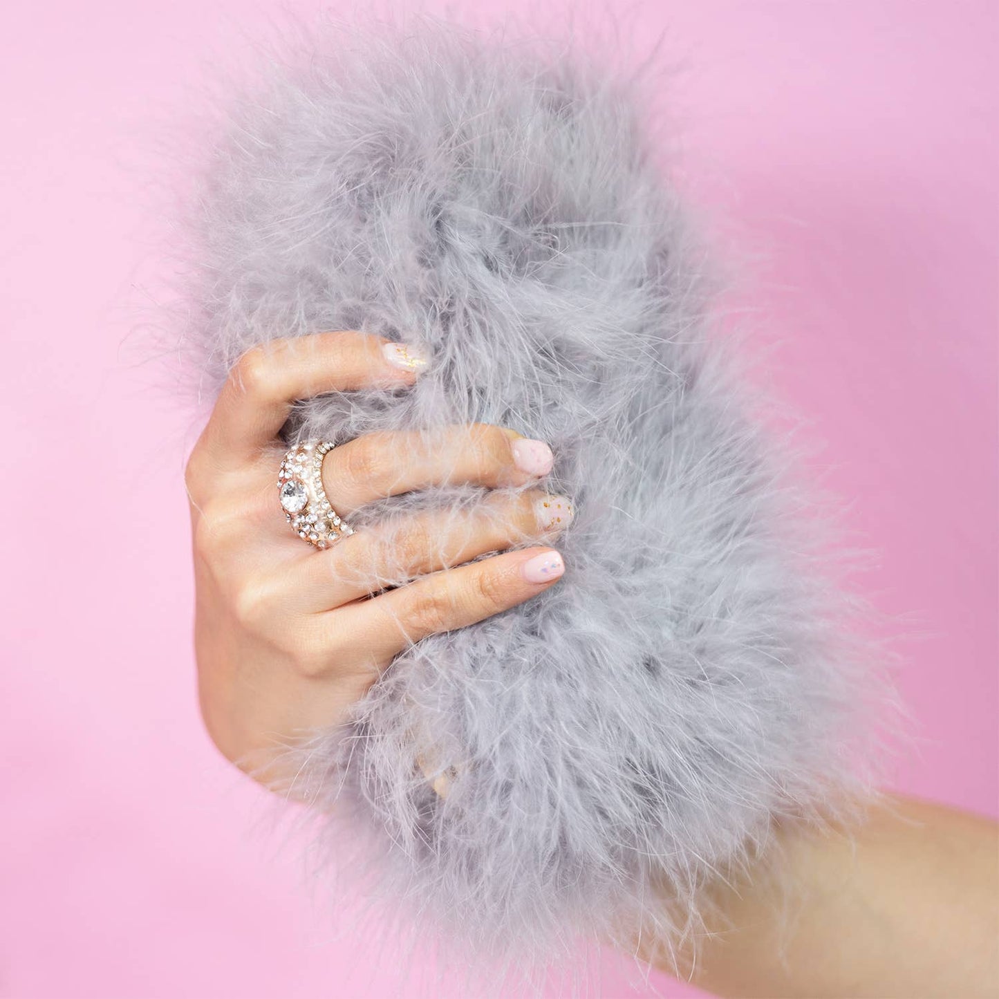 Fancy Furry Boa Feather Evening Clutch