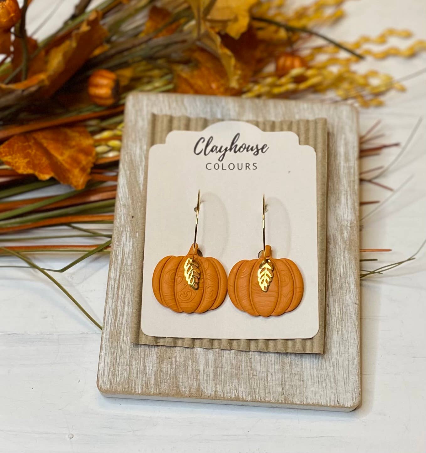 Pumpkin Hoops with gold leaf 