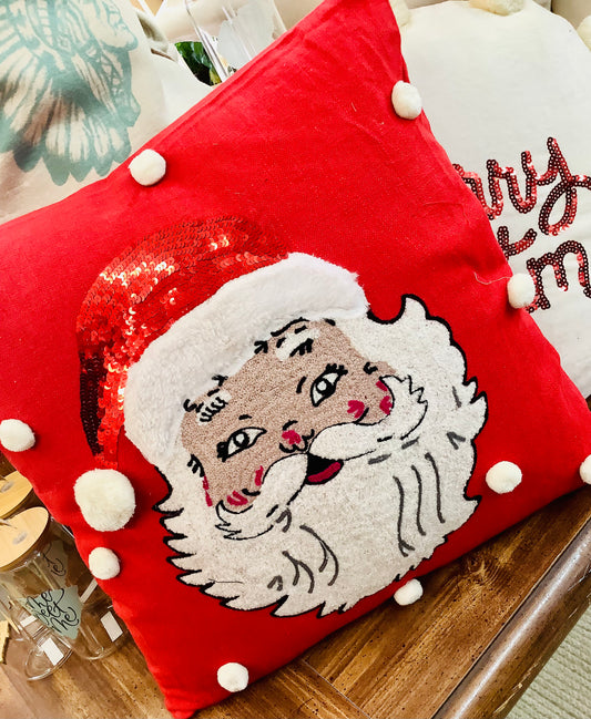 The Sequin Santa Pillow