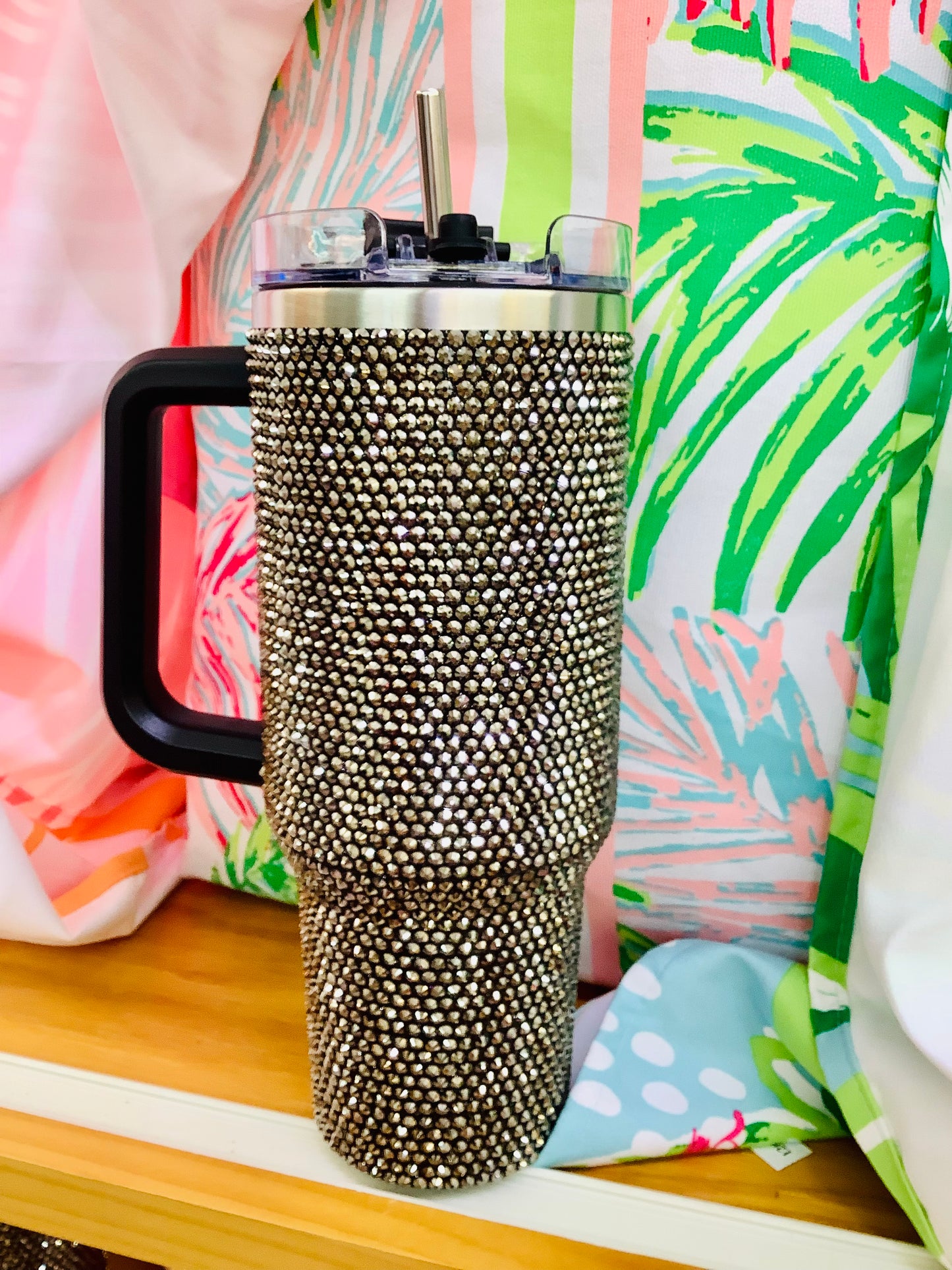 Black Sequin 40 oz Tumbler