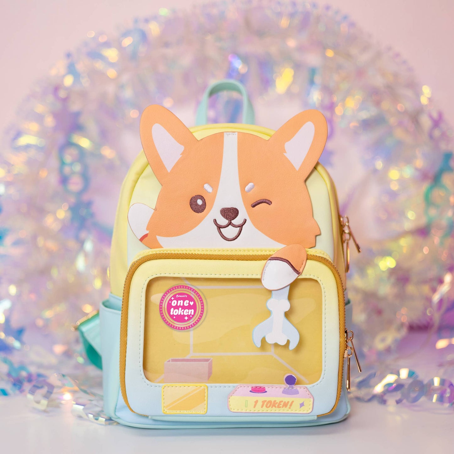 Claw Machine Pin Collector Backpack - Sunshine Corgi